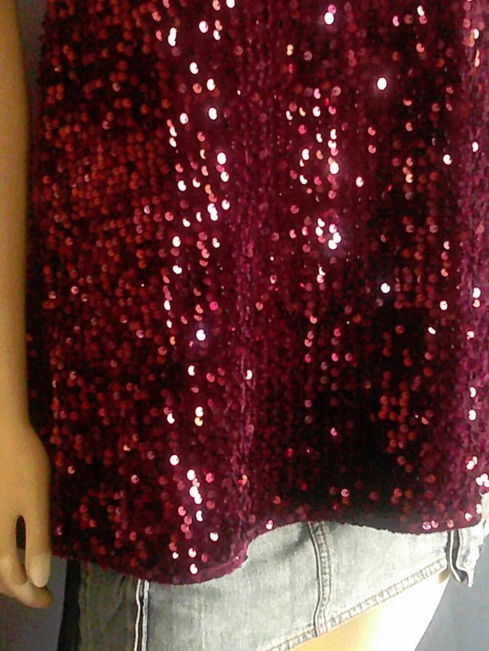 Free People Intimately Free NWT Fig Jam Burgundy Sequin That Girl Mini Dress Sm - Picture 7 of 13